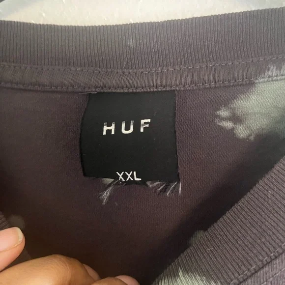 HUF Black and Gray Tie-Dye Long Sleeve - Picture 5 of 5